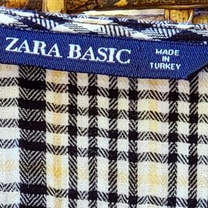 Amazing Zara Top in Black,white and yellow plaid